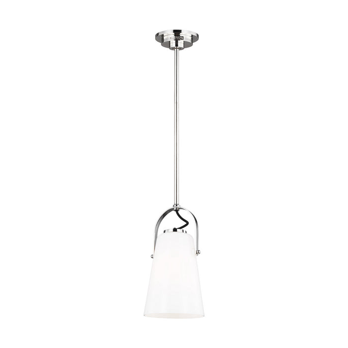 One Light Pendant from the HAZEL collection in Polished Nickel finish