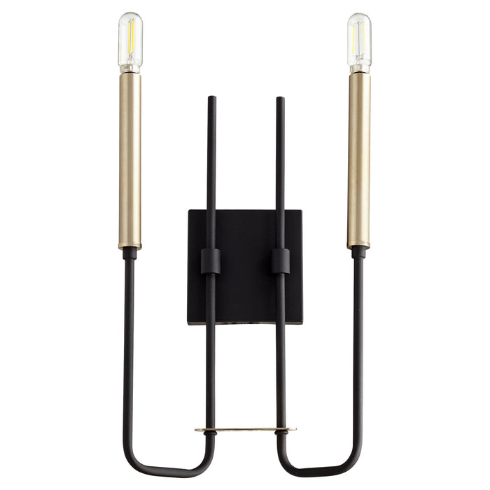 Quorum - 530-2-6980 - Two Light Wall Mount - Hope - Noir w/ Aged Brass