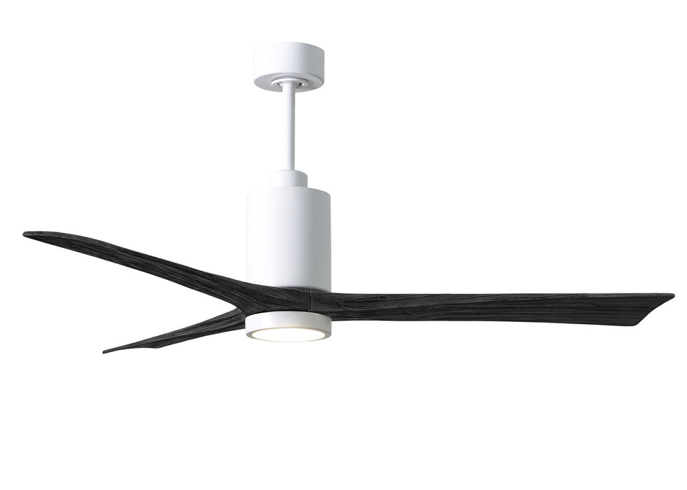 Matthews Fan Company - PA3-WH-BK-60 - 60``Ceiling Fan - Patricia - Gloss White