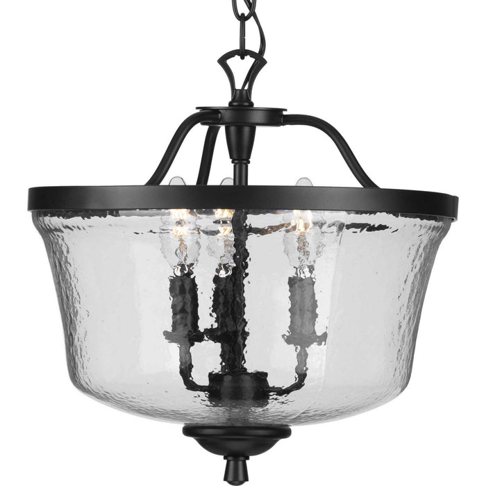 Progress Lighting - P350148-031 - Three Light Semi Flush Convertible - Bowman - Black