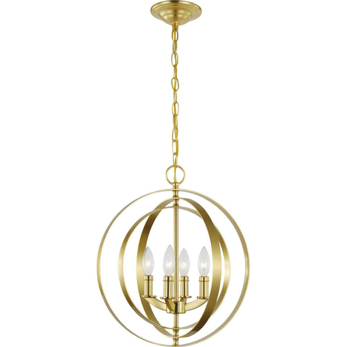 Progress Lighting - P3827-12 - Four Light Pendant - Equinox - Satin Brass