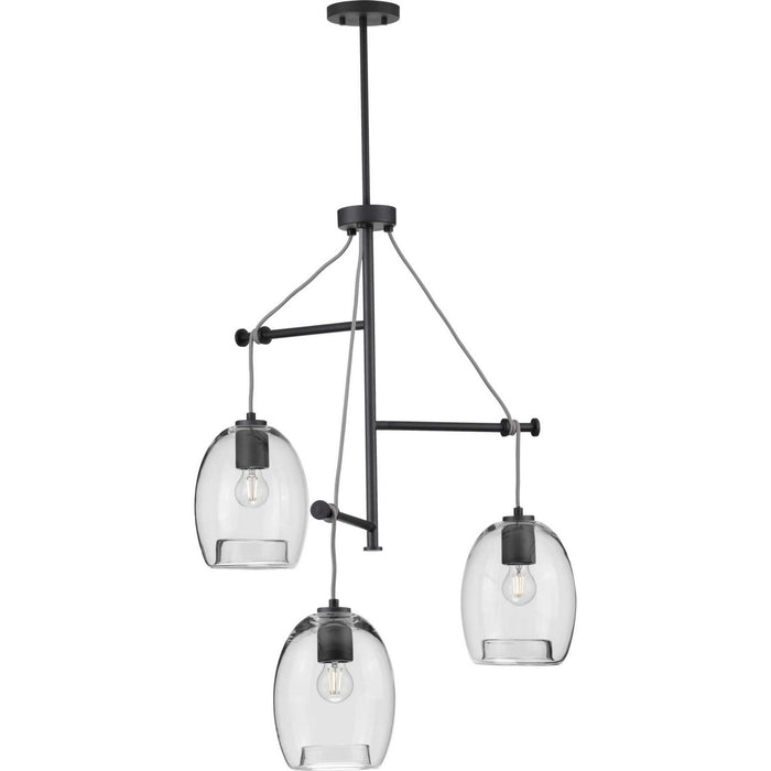 Progress Lighting - P500160-143 - Three Light Pendant - Caisson - Graphite