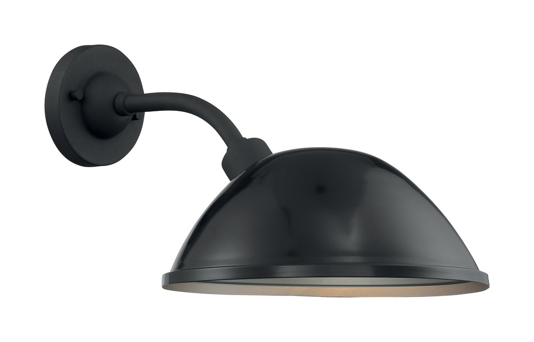 One Light Outdoor Wall Mount from the South Street collection in Gloss Black / Silver finish