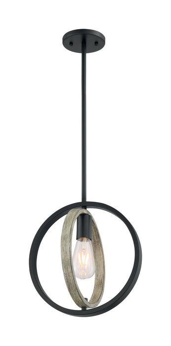 Nuvo Lighting - 60-6984 - One Light Mini Pendant - Augusta - Black / Wood