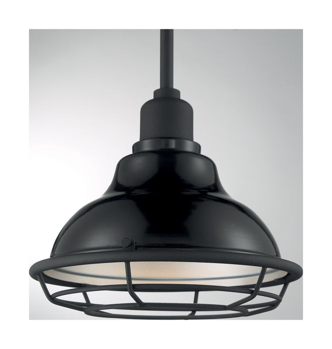 One Light Pendant from the Newbridge collection in Gloss Black / Silver finish