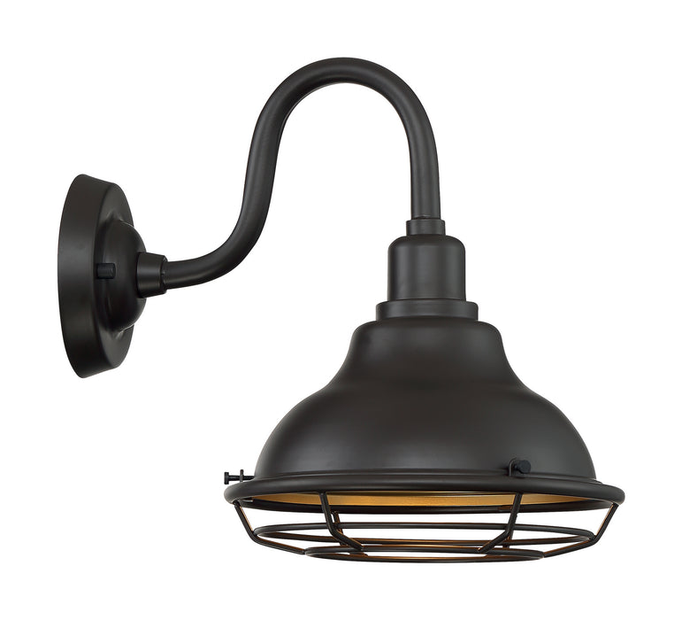 One Light Outdoor Wall Mount from the Newbridge collection in Dark Bronze / Gold finish