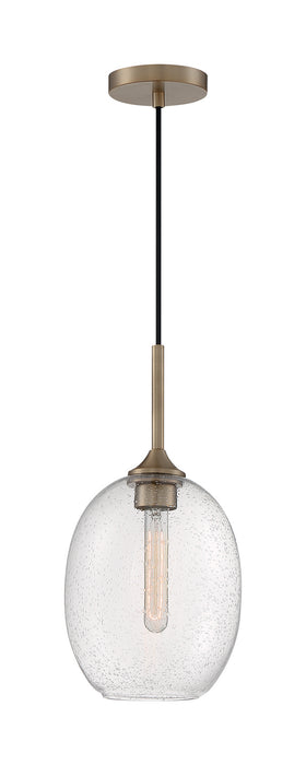 One Light Pendant from the Aria collection in Burnished Brass finish