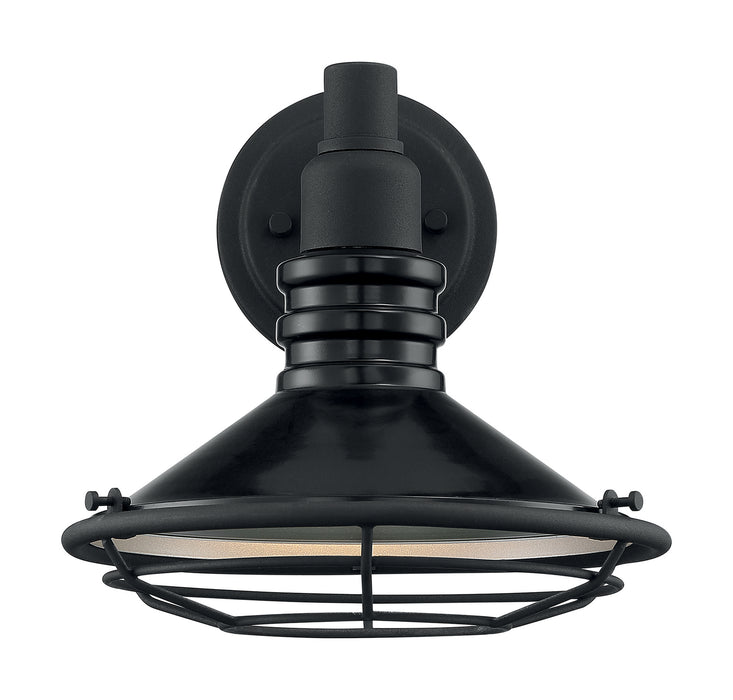 One Light Outdoor Wall Mount from the Blue Harbor collection in Gloss Black / Silver finish