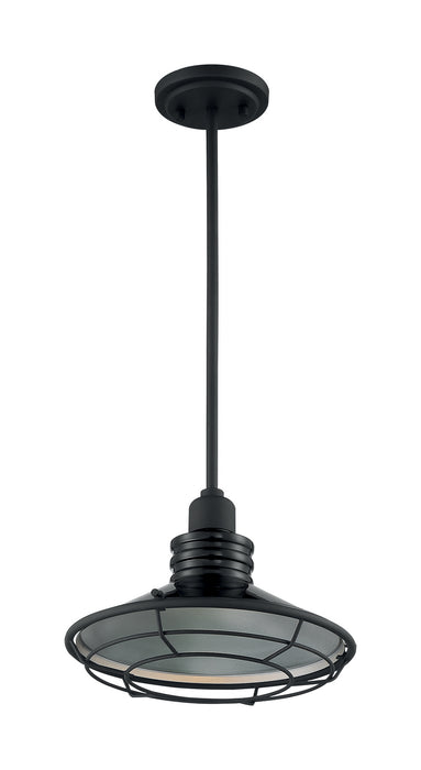 Nuvo Lighting - 60-7034 - One Light Pendant - Blue Harbor - Gloss Black / Silver