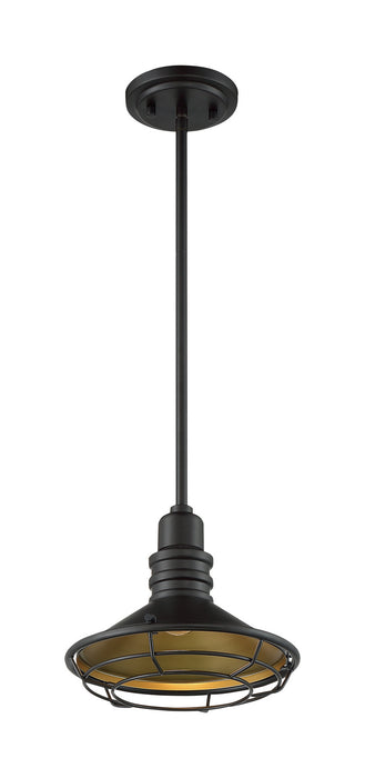 One Light Pendant from the Blue Harbor collection in Dark Bronze / Gold finish