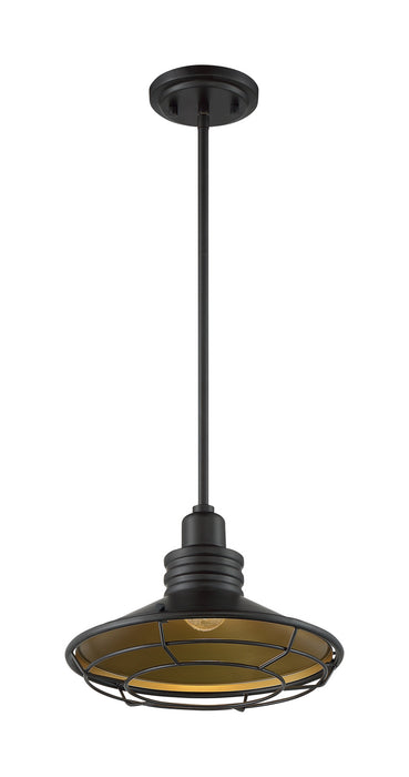 One Light Pendant from the Blue Harbor collection in Dark Bronze / Gold finish