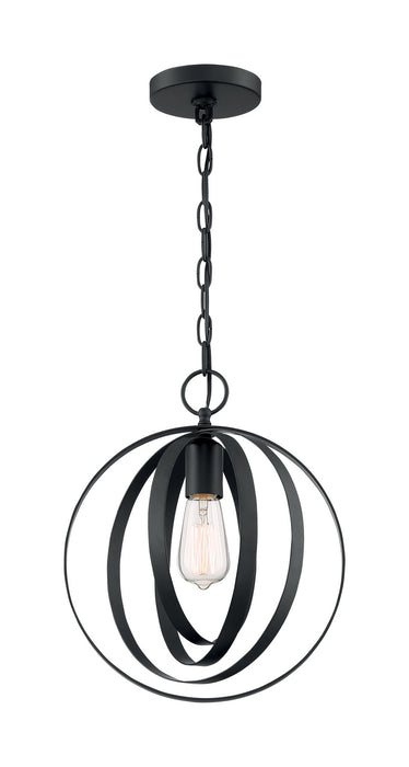 One Light Pendant from the Pendleton collection in Matte Black finish