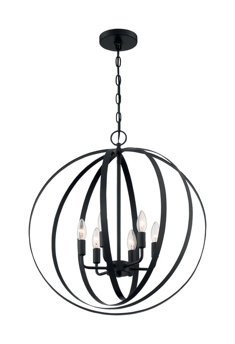 Six Light Pendant from the Pendleton collection in Matte Black finish