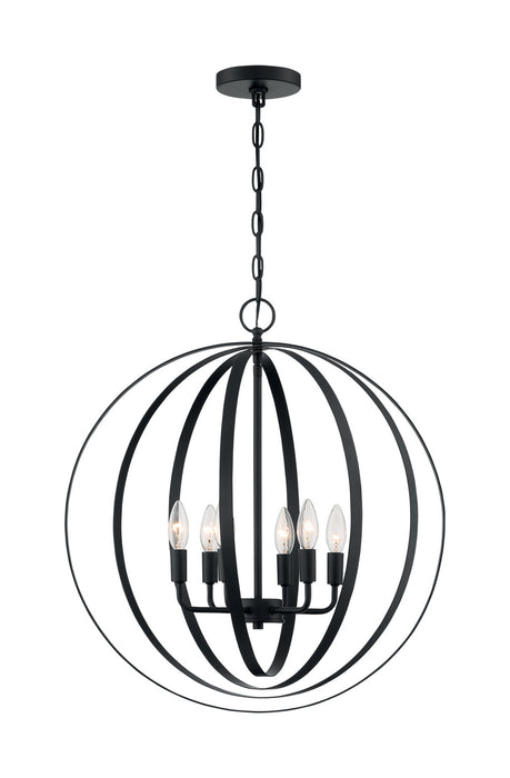 Six Light Pendant from the Pendleton collection in Matte Black finish