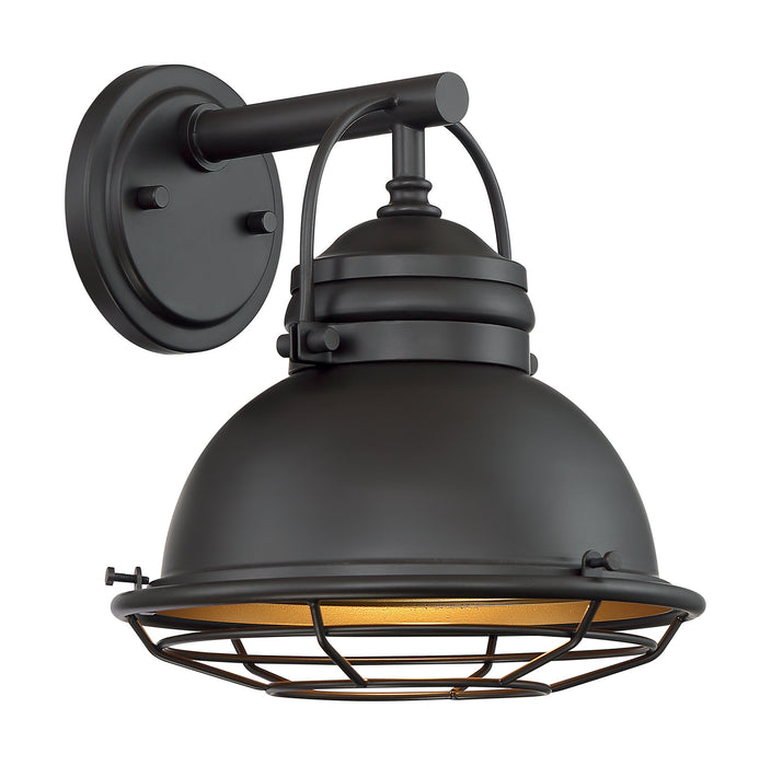 One Light Outdoor Wall Mount from the Upton collection in Dark Bronze / Gold finish