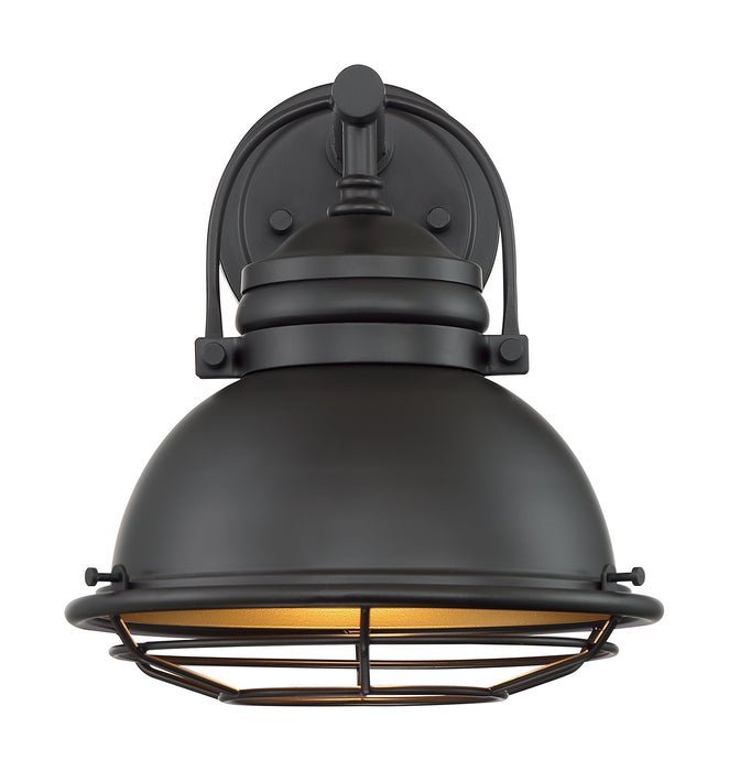 One Light Outdoor Wall Mount from the Upton collection in Dark Bronze / Gold finish