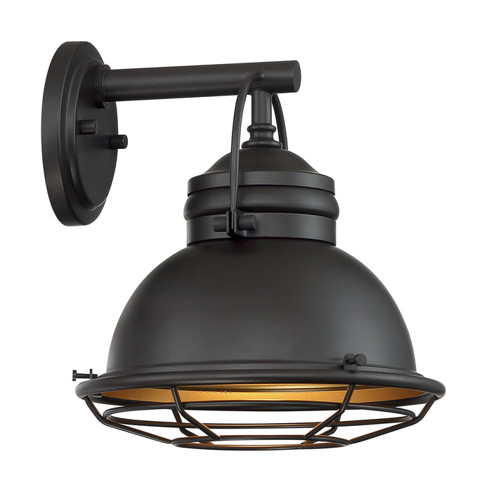 One Light Outdoor Wall Mount from the Upton collection in Dark Bronze / Gold finish