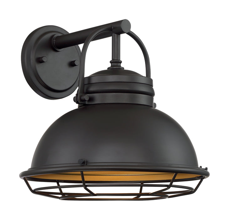 One Light Outdoor Wall Mount from the Upton collection in Dark Bronze / Gold finish