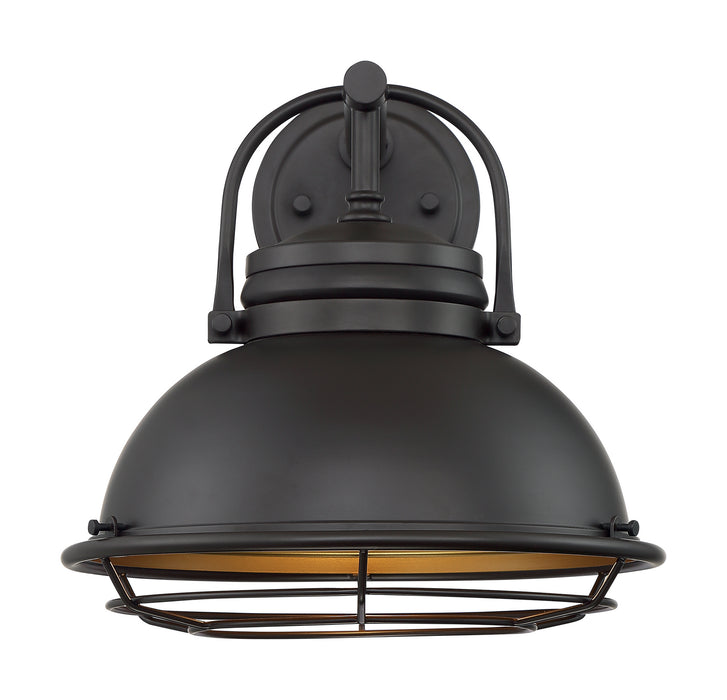 One Light Outdoor Wall Mount from the Upton collection in Dark Bronze / Gold finish