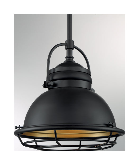 One Light Pendant from the Upton collection in Dark Bronze / Gold finish