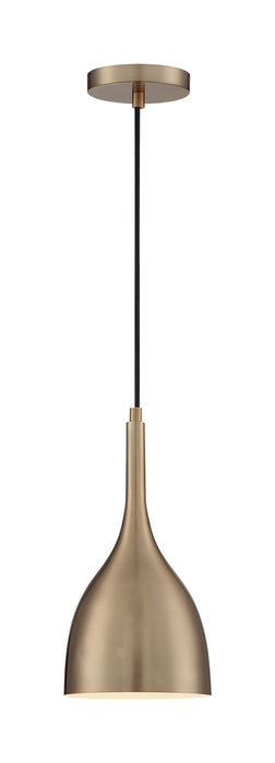 One Light Pendant from the Bellcap collection in Burnished Brass finish