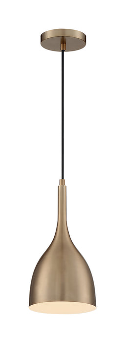 One Light Pendant from the Bellcap collection in Burnished Brass finish