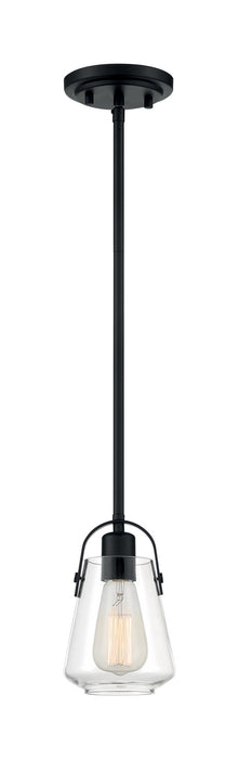 One Light Mini Pendant from the Skybridge collection in Matte Black finish