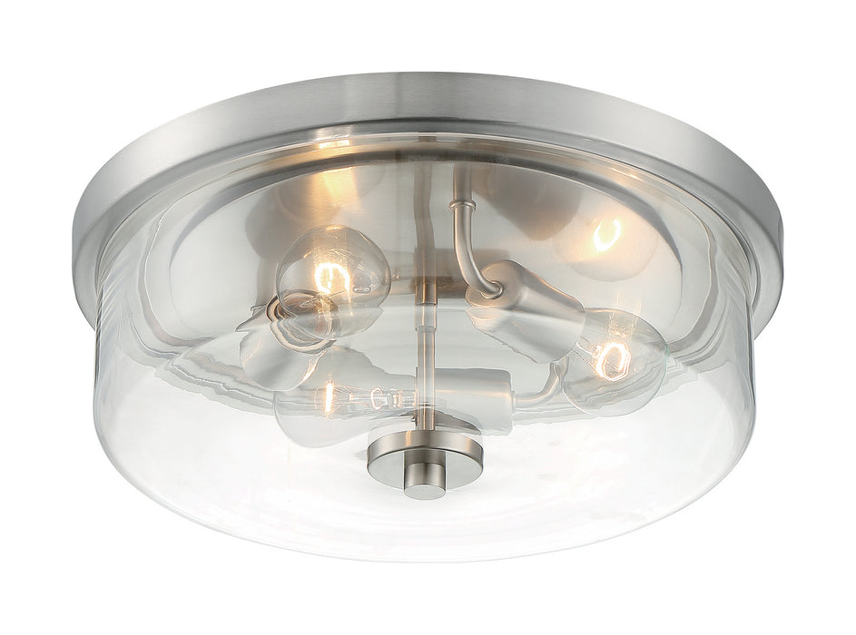 Three Light Flush Mount from the Sommerset collection in Brushed Nickel finish