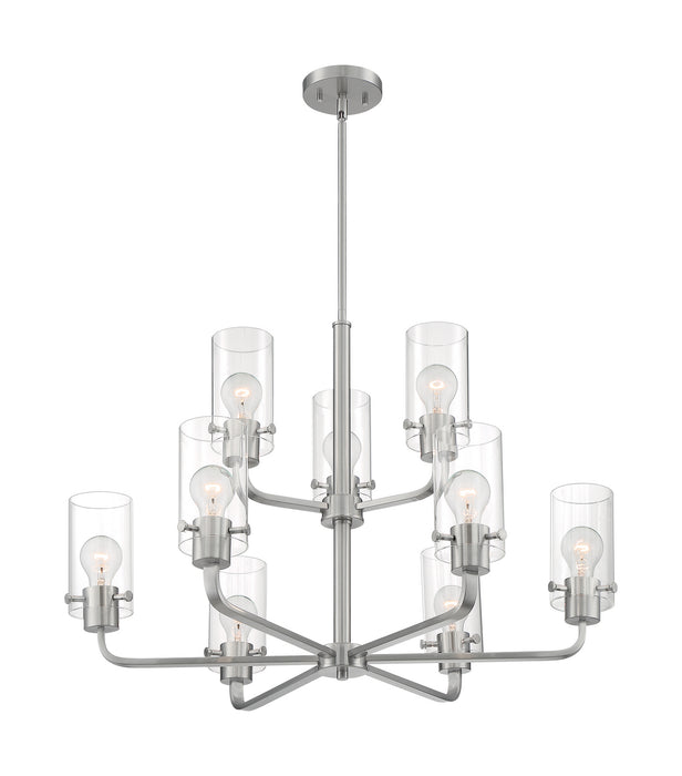 Nine Light Chandelier from the Sommerset collection in Brushed Nickel finish