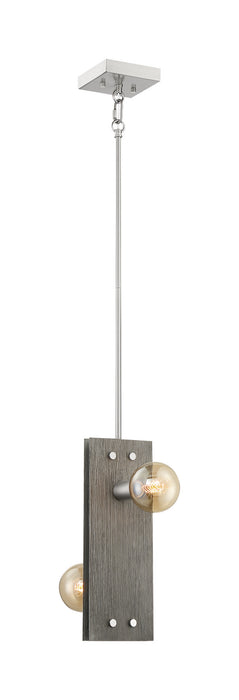 Two Light Pendant from the Stella collection in Driftwood / Brushed Nickel Accents finish