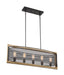 Nuvo Lighting - 60-7265 - Five Light Island Pendant - Atelier - Black / Honey Wood