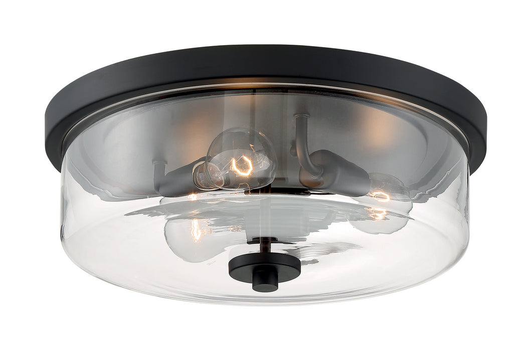 Three Light Flush Mount from the Sommerset collection in Matte Black finish