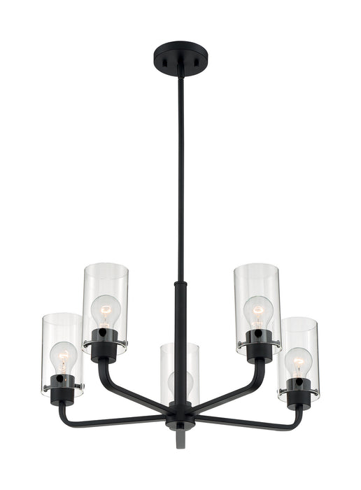 Five Light Chandelier from the Sommerset collection in Matte Black finish