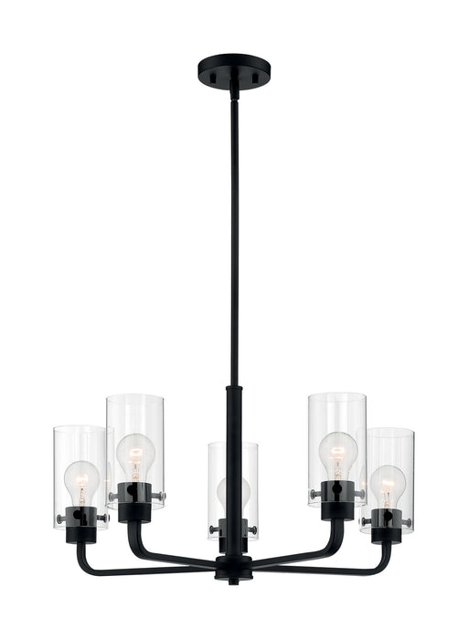 Five Light Chandelier from the Sommerset collection in Matte Black finish