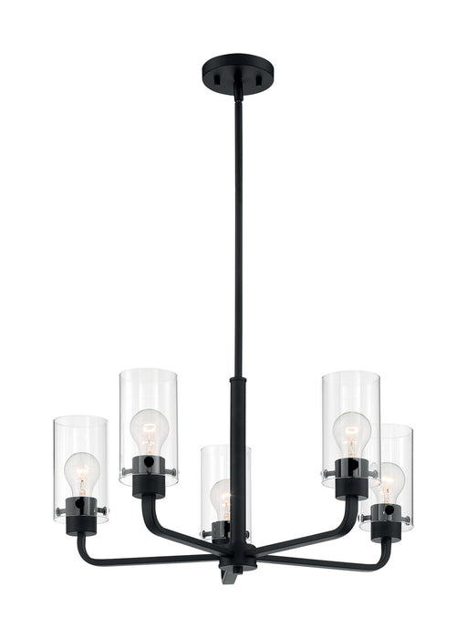 Five Light Chandelier from the Sommerset collection in Matte Black finish