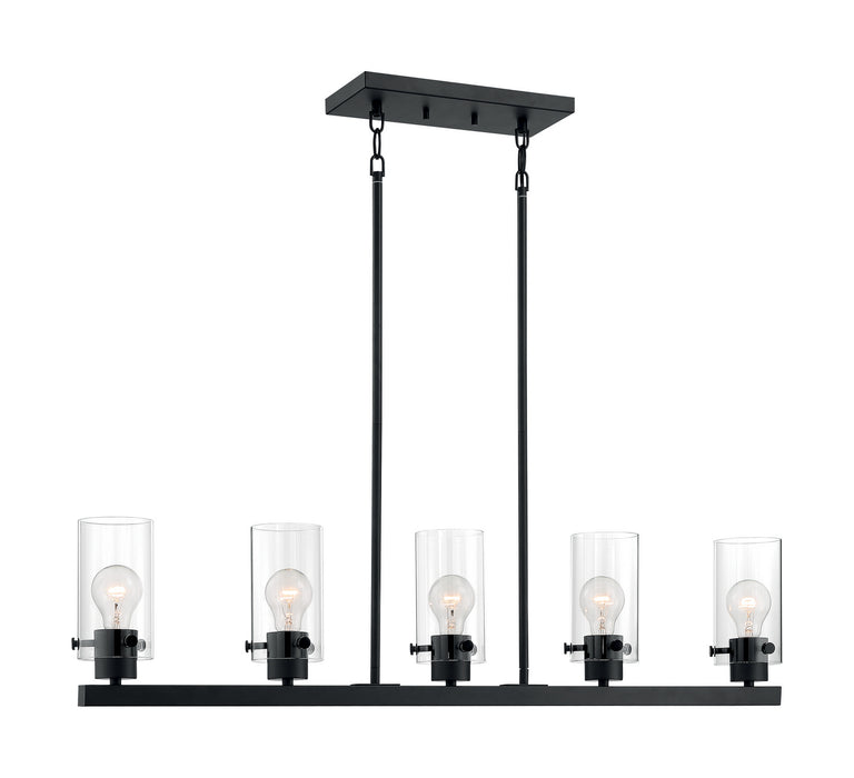 Five Light Island Pendant from the Sommerset collection in Matte Black finish