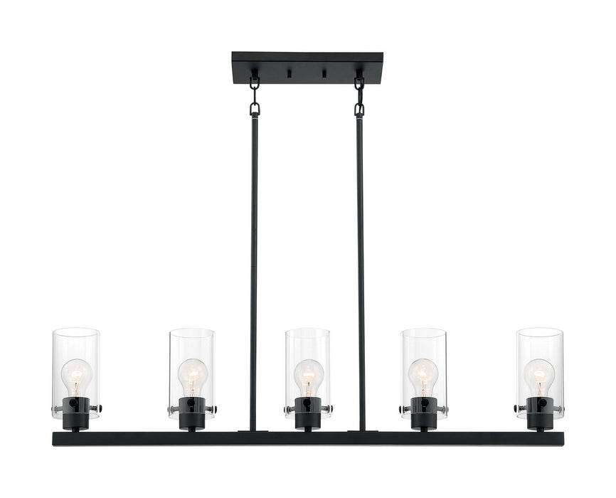 Five Light Island Pendant from the Sommerset collection in Matte Black finish