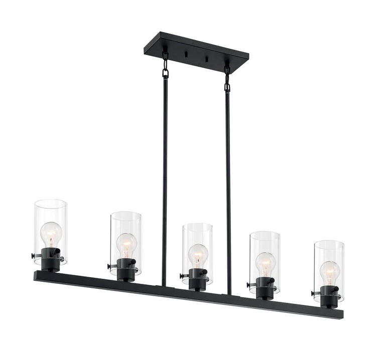 Five Light Island Pendant from the Sommerset collection in Matte Black finish