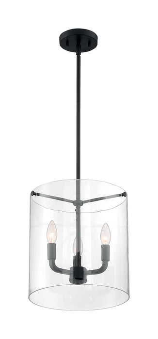 Three Light Pendant from the Sommerset collection in Matte Black finish