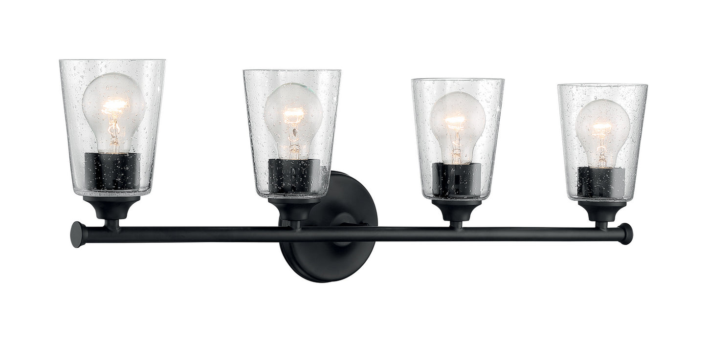 Four Light Vanity from the Bransel collection in Matte Black finish