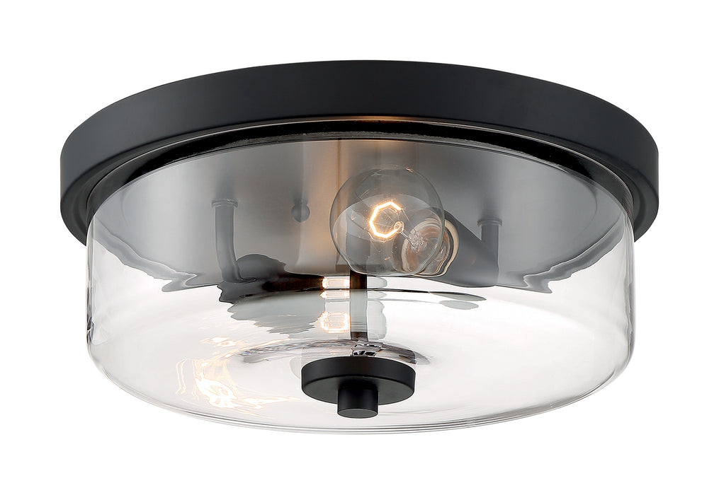 Two Light Flush Mount from the Sommerset collection in Matte Black finish
