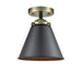 Innovations - 284-1C-BAB-M13-BK-LED - LED Semi-Flush Mount - Nouveau - Black Antique Brass