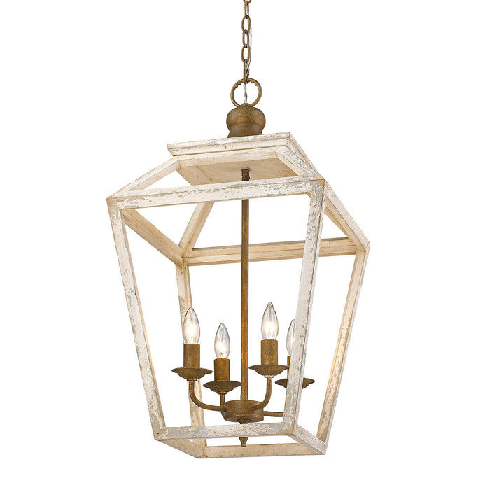 Four Light Pendant from the Haiden collection in Burnished Chestnut finish