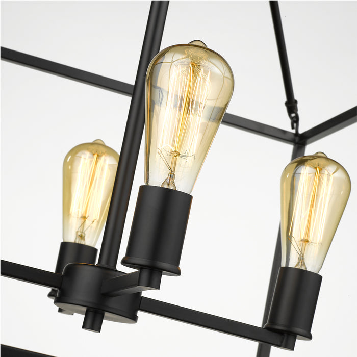 Four Light Chandelier from the Wesson collection in Matte Black finish