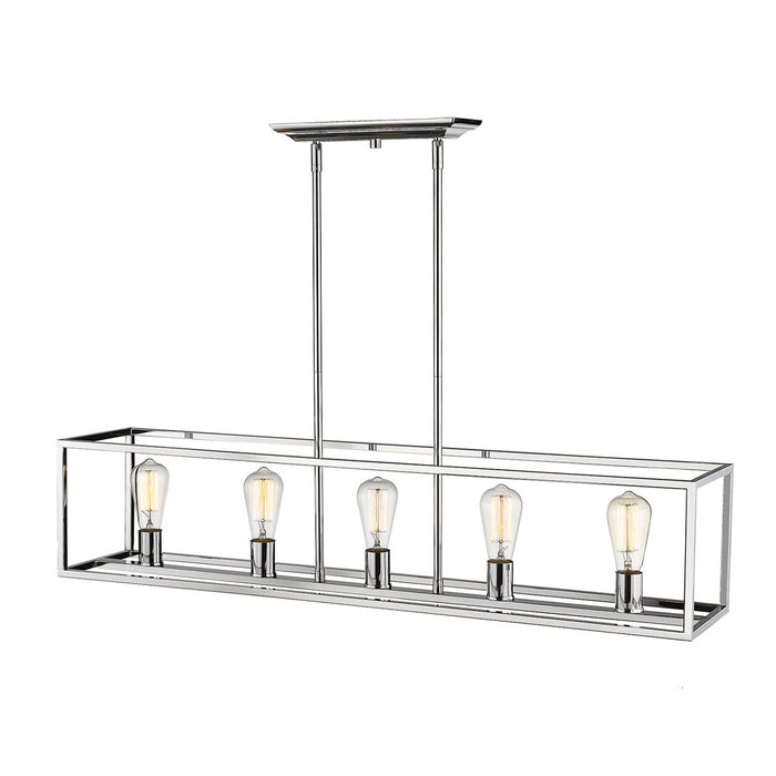 Five Light Linear Pendant from the Wesson collection in Chrome finish