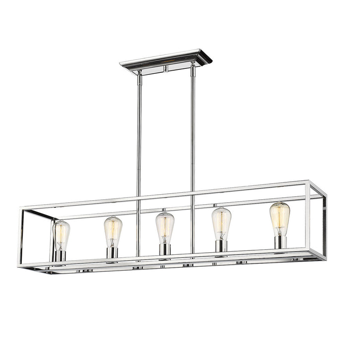 Five Light Linear Pendant from the Wesson collection in Chrome finish