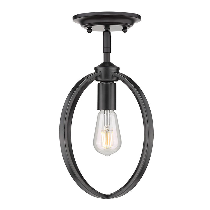 One Light Semi-Flush Mount from the Colson collection in Matte Black finish