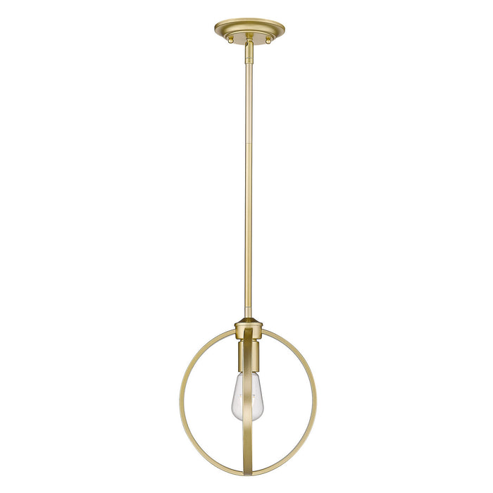 One Light Semi-Flush Mount from the Colson collection in Olympic Gold finish