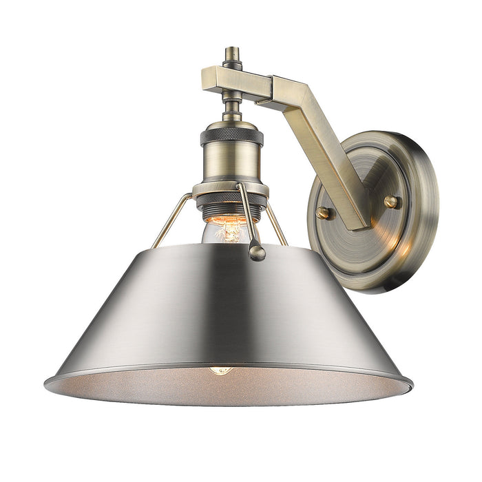 One Light Wall Sconce from the Orwell collection in Aged Brass finish