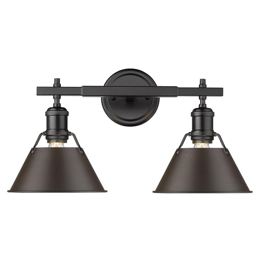 Golden - 3306-BA2 BLK-RBZ - Two Light Bath Vanity - Orwell - Matte Black